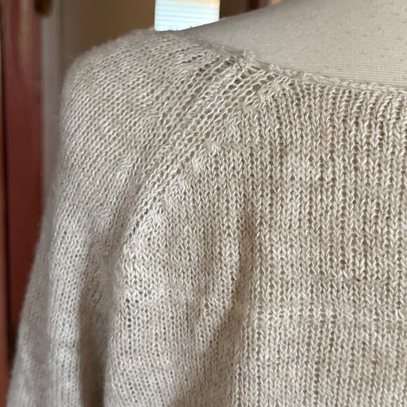 Free People PONY RIDE Blue Cloud Horse Pullover Sweater Sz L Womens Linen Wool + - Picture 6 of 7